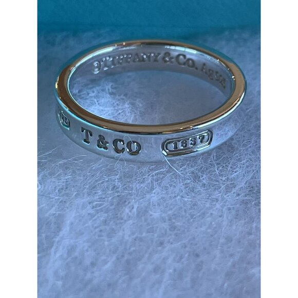 Tiffany & Co. Sterling Silver & 18k Gold Two-Tone 1837 Ring With Original Box - Picture 1 of 8